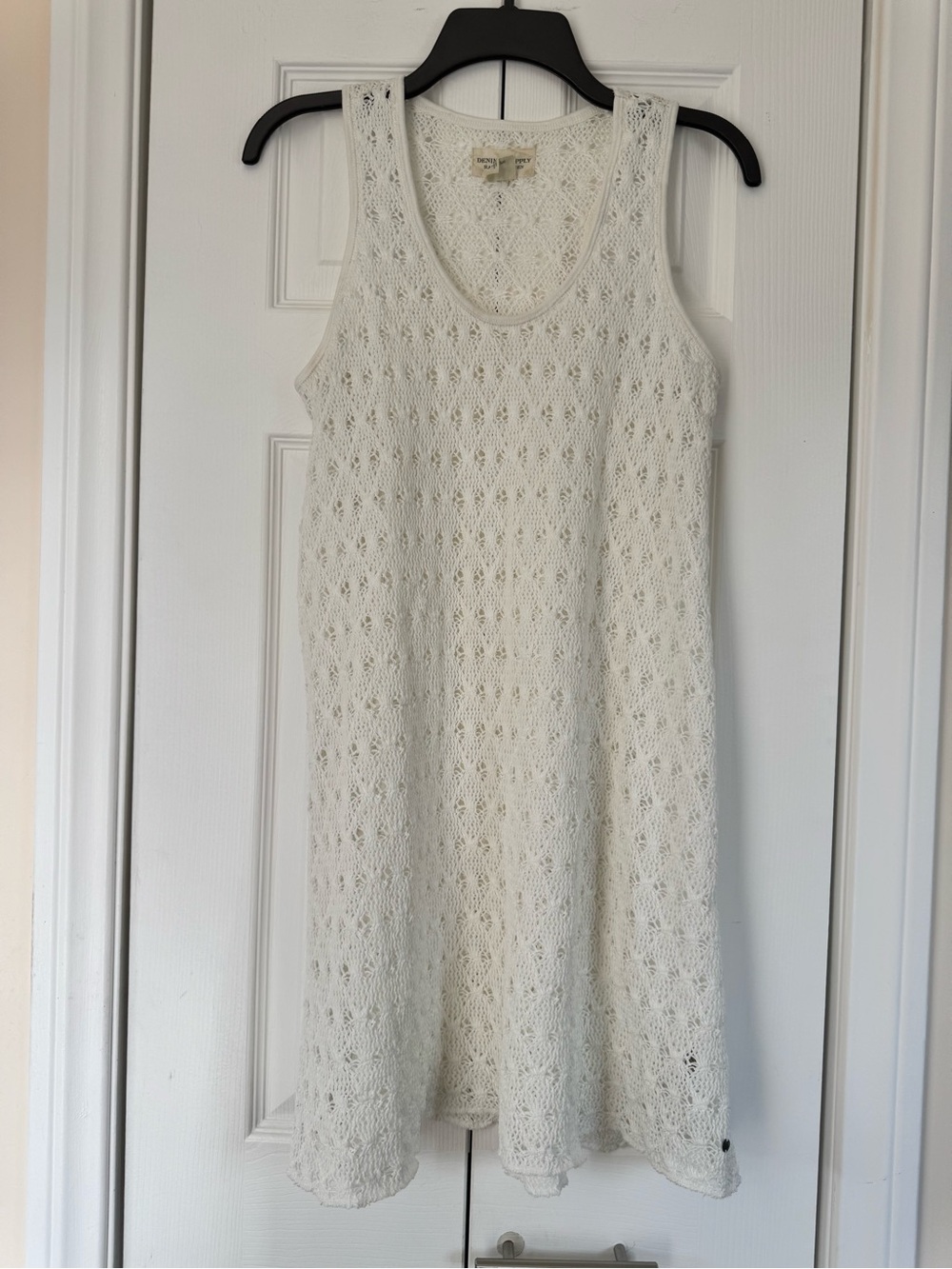 Denim & Supply Ralph Lauren Midi Dress Ivory Sleeveless Crochet Boho Large